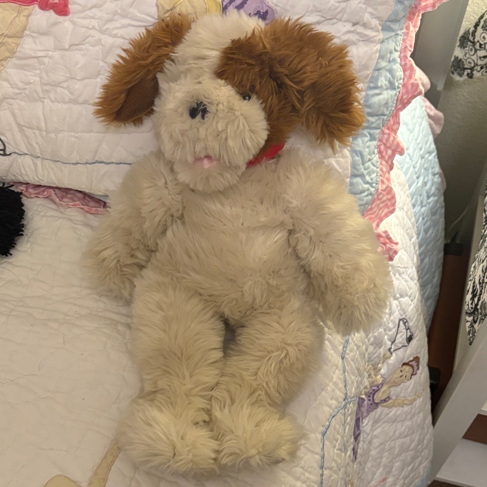 BUILD A BEAR Shaggy Dog Plush Dog Toy - Cream and Brown